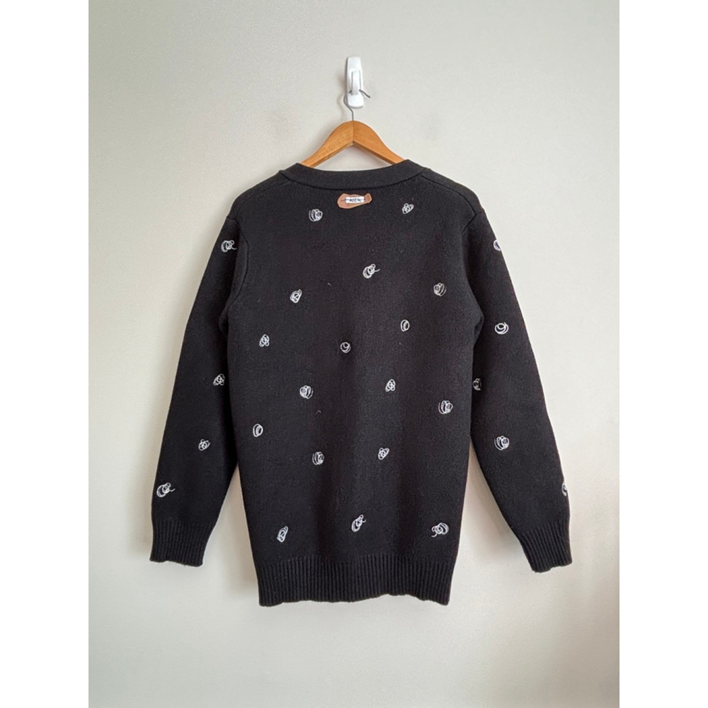 Ader Error Black White Toty Cardigan Cotton Size 3 Medium - Picture 4 of 12